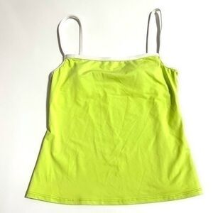 LA BLANCA Women’s size 8 bright yellow white strap tankini bikini top 334B3